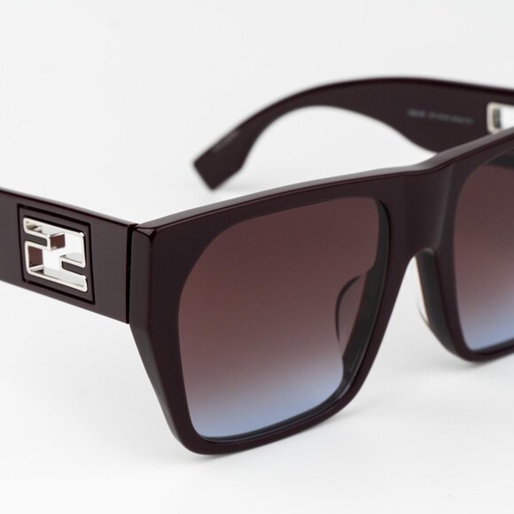 Fendi BAGUETTE Men Sunglasses Square Matte Brown Gradient Bordeaux  FE40124F 81T - Picture 5 of 12